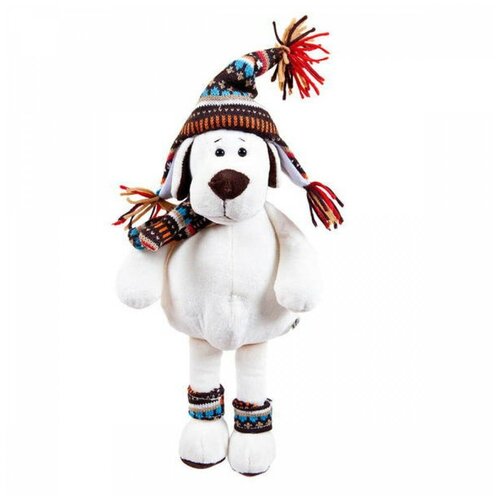 фото Мягкая игрушка abtoys собака в шапке, 24 см