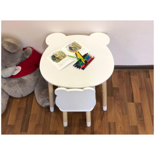 фото Комплект детской мебели стол и стул "мишка" детская мебель "панда"
