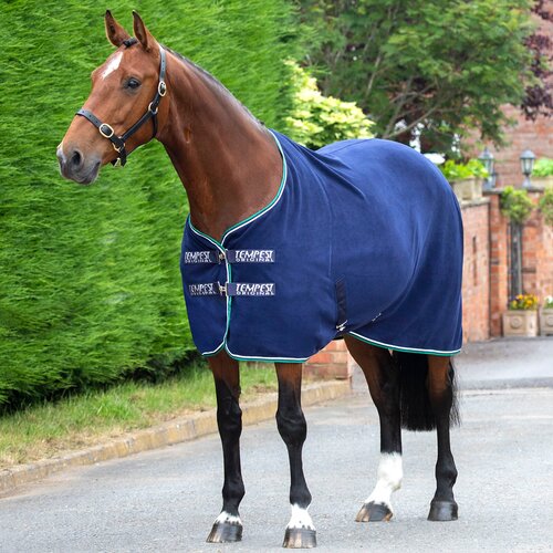 фото Попона флисовая для лошади shires tempest "original", 130 см, синий (великобритания)