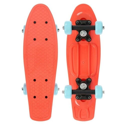 фото Скейтборд 42 х 12 см, колеса pvc 50 мм, пластиковая рама, цвет оранжевый 5290561 onlitop