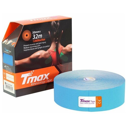 фото Тейп кинезиологический tmax 32m extra sticky blue (5 см x 32 м), арт. 423228, голубой