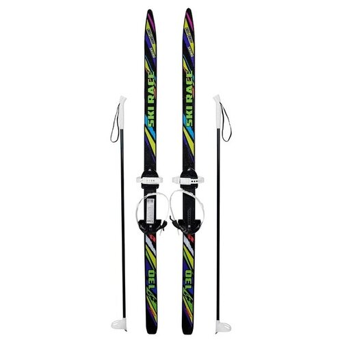 фото Лыжи подростковые "ski race"130/100 см, унив.крепление "цикл", с палками олимпик