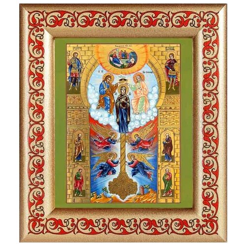 фото Икона божией матери "ключ разумения", рамка с узором 14,5*16,5 см соборъная лавка