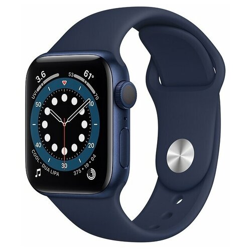фото Умные часы apple watch series 6 gps 40мм [mg143] aluminum case with sport band, синий/темный ультрамарин