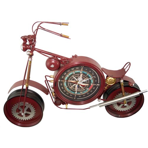 фото Мотоцикл с часами, 73 см, металл iron arts crafts co