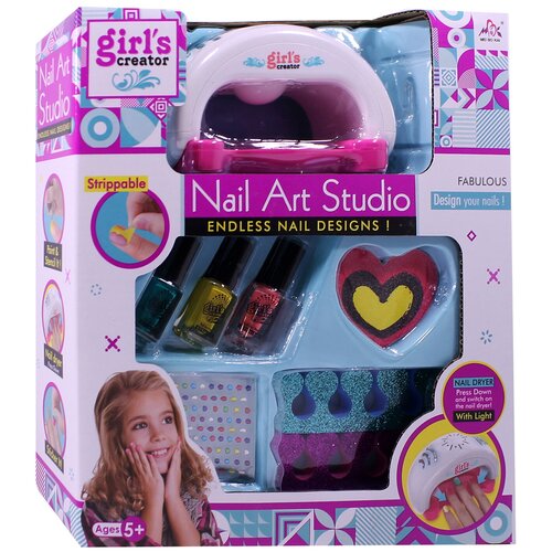 фото Детский маникюрный набор для девочек "nail art studio" с сушкой и стразами girls creator