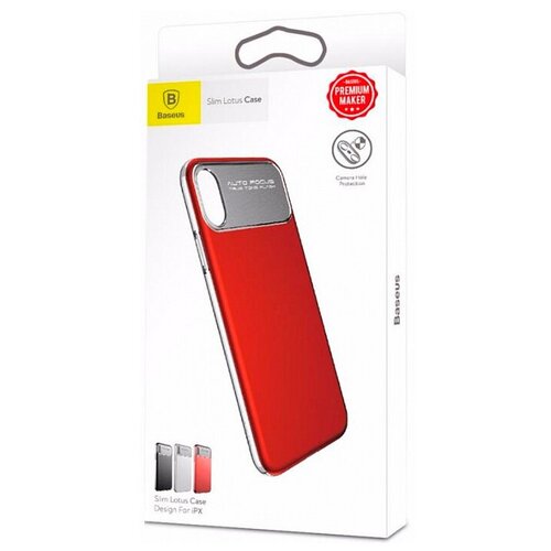 фото Чехол-накладка baseus slim lotus case для apple iphone x red