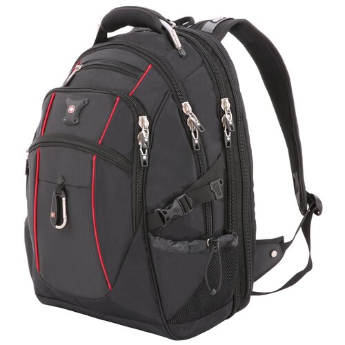 фото Рюкзак swissgear, 15”, чёрный/красный, полиэстер 900d/м2 добби, 34x23x48 см, 38 л