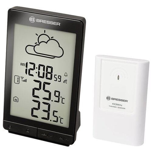 фото Метеостанция bresser temeotrend stx, термодатчик, часы, будильник, белый