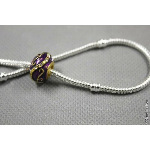 фото Handinsilver ( посеребриручку ) подвеска-шарм "кольцо со стразами" фиолетовый (1шт)