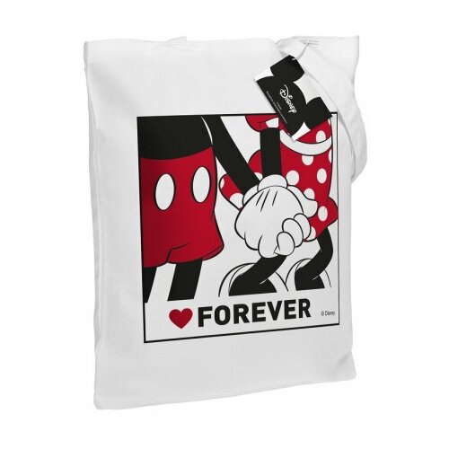 фото Холщовая сумка disney шоппер микки и минни. love forever, белая