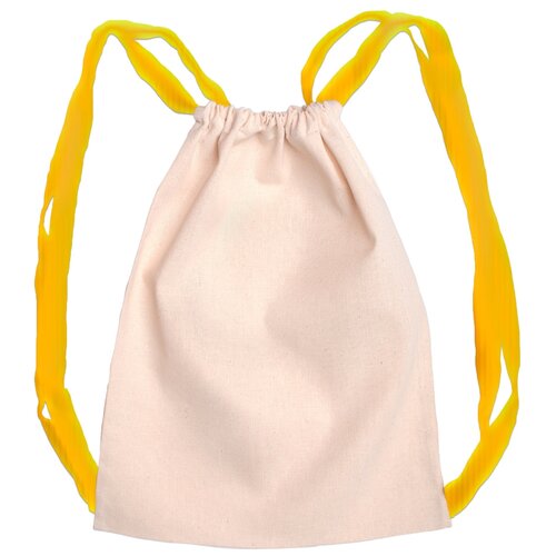 фото Мешок для обуви / летний легкий рюкзак leto, бежевый с желтыми лямками sewing things