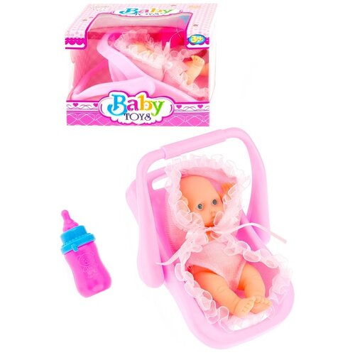 фото Пупсик в розовом с бутылочкой в переноске/набор с пупсиком/первые куклы и пупсики panawealth inter holdings