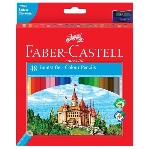 фото Faber-castell карандаши цветные замок с точилкой 48 цветов (120148)