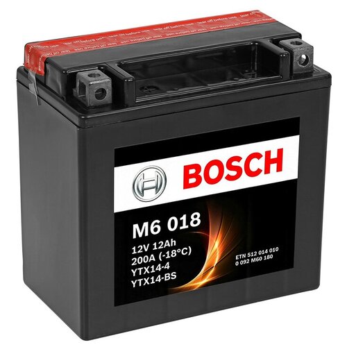 фото Мото аккумулятор bosch m6 018 agm (0 092 m60 180)