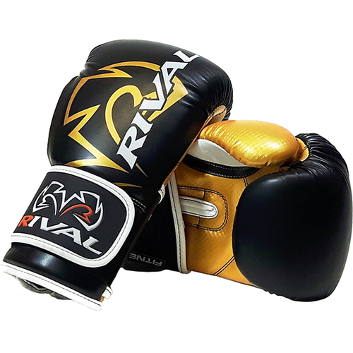 фото Боксерские перчатки rival rb7 fitness plus bag black/gold (8 унций)