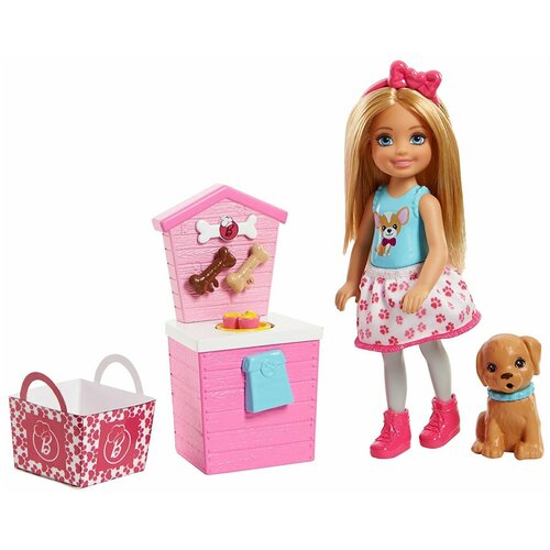 фото Набор barbie челси магазин аксессуаров для щенков, 16 см, fhp67