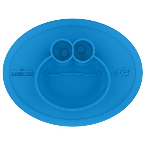 фото Тарелка ezpz тарелка cookie monster mat limited edition, синий