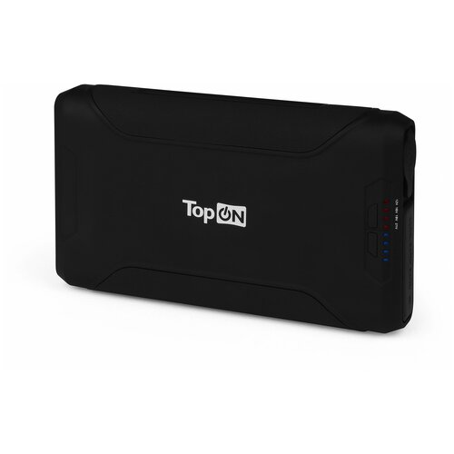 фото Внешний аккумулятор topon x72 72000mah 2 usb- порта, автомобильная розетка 180w, набор для зарядки ноутбуков, аварийный свет, фонарь. черный