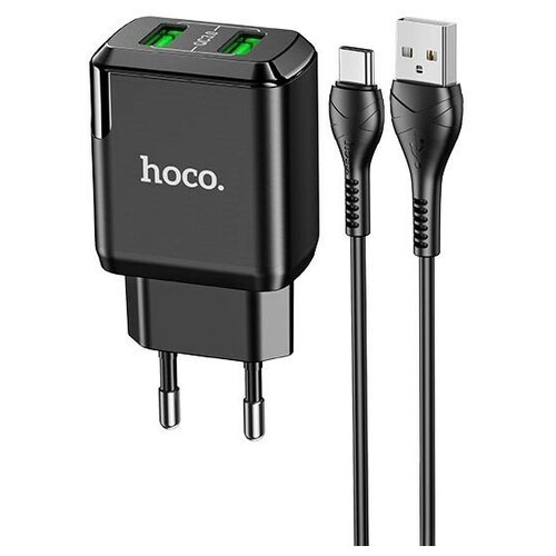 Сетевое зарядное устройство Hoco N6 Charmer + кабель USB Type-C, white сетевое зарядное устройство hoco c41a wisdom кабель usb type c white