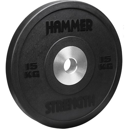 фото Диск обрезиненный бампированный hammer strength, 15 кг