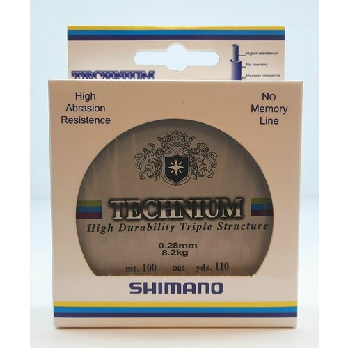 фото Леска shimano technium 0.28 мм. 8.2 кг. 100 м.