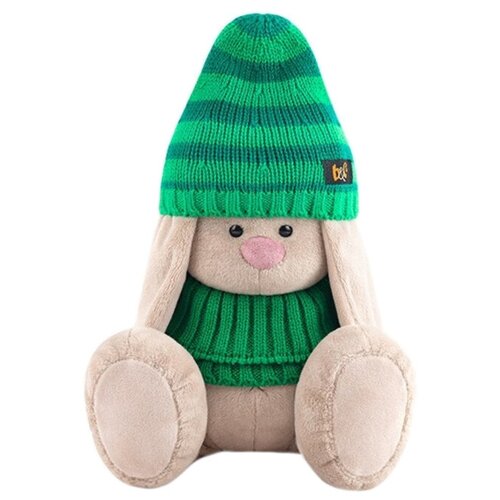 фото Мягкая игрушка budi basa sidm-370 зайка ми в зеленой шапке и снуде