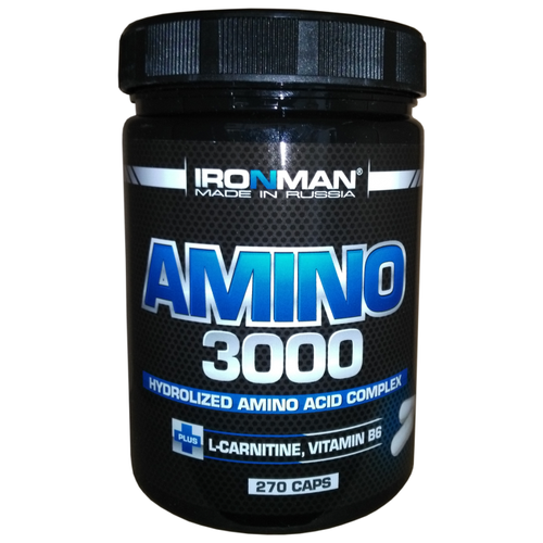 фото Аминокислотный комплекс ironman amino 3000, 270 капсул / для похудения и набора массы / для кожи и волос