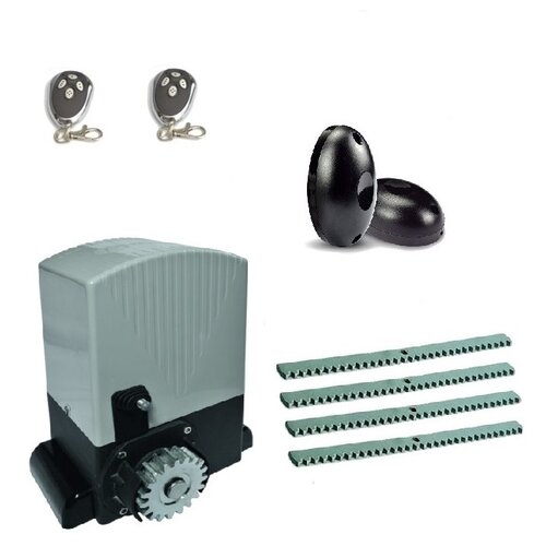 фото Автоматика для откатных ворот an-motors asl500kit-fk4, комплект: привод, фотоэлементы, 2 пульта, 4 рейки