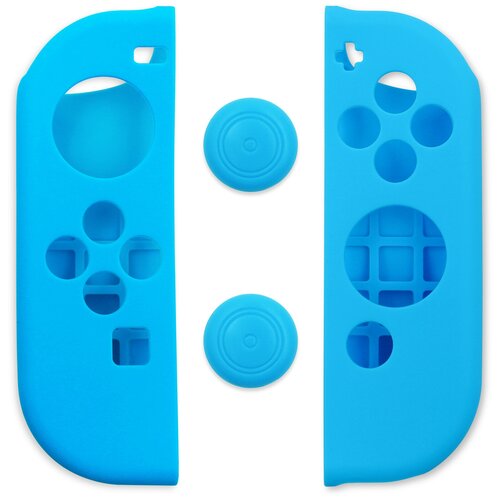 фото Защитный комплект arbitt cokebox (накладки и кнопки синий) из высококачественной резины soft touch для контроллеров joy-con игровой консоли nintendo switch anylife
