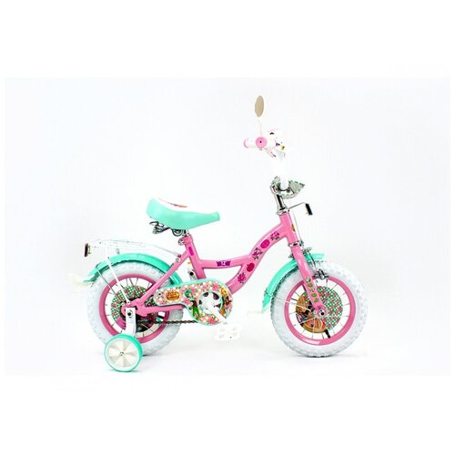 фото Детский велосипед maxxpro regal academy 12" розово-бирюзовый с боковыми колесами