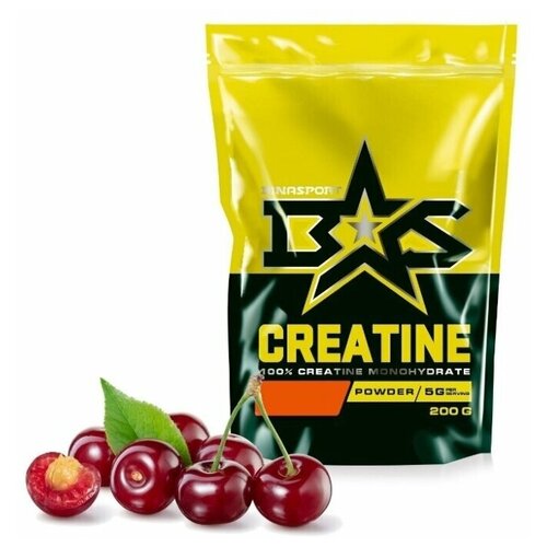 фото Креатин моногидрат порошок binasport "creatine" 200 г со вкусом вишни