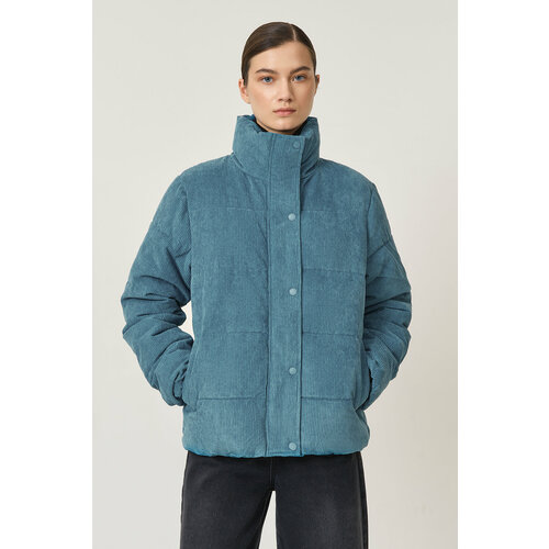 фото Куртка baon, демисезон/зима, средней длины, силуэт свободный, карманы, манжеты, утепленная, размер 50, синий