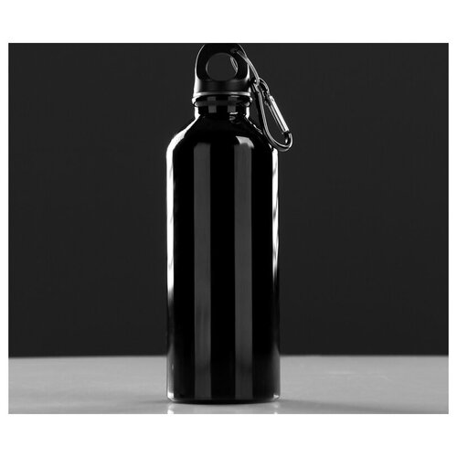 фото Фляжка туристическая "классика" 500мл, алюминий, черная, с карабином сима-ленд