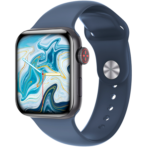 фото Смарт-часы lw15 с функциями телефона, фитнес-трекера и отслеживания здоровья, синие kingwear