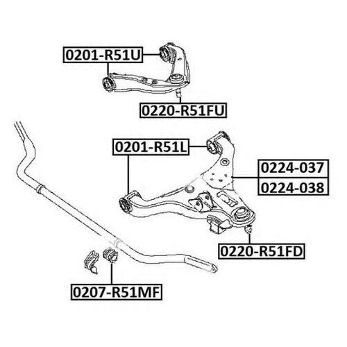 фото Рычаг подвески asva 0224-037 для nissan np300, pathfinder iii