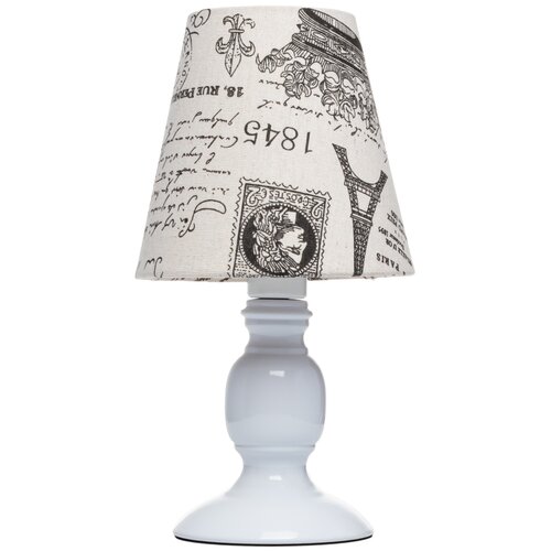 фото Лампа декоративная lamplandia sima l1104-1p, e14, 25 вт, цвет арматуры: белый, цвет плафона/абажура: бежевый