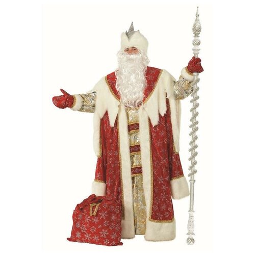 фото Карнавальный костюм «дед мороз королевский», 6 предметов, р. 54-56, рост 188 см, цвет красный нет бренда