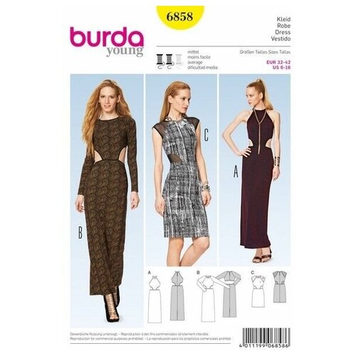 фото Выкройка burda 6858-платья