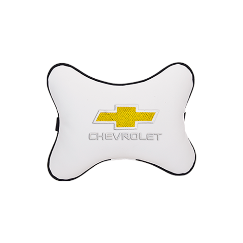 фото Подушка на подголовник экокожа milk с логотипом автомобиля chevrolet vital technologies