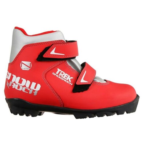 фото Ботинки лыжные trek snowrock 3 nnn ик, цвет красный, лого серебро, размер 38 qwen