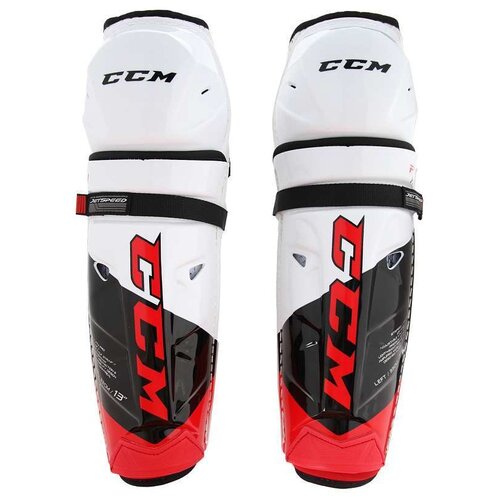 фото Щитки ccm jetspeed ft4 pro shin guards jr (13 дюйм.), белый/черный/красный