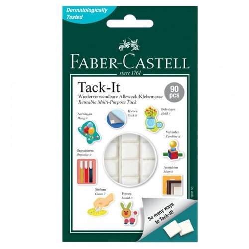 фото Масса для приклеивания faber-castell "tack-it", 90 кубиков, 50г, картон.уп. (589150)