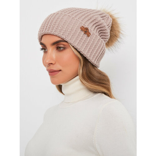 фото Шапка бини валентис, размер 56-58, розовый