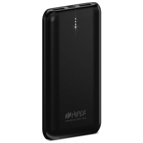 фото Аккумулятор внешний универсальный hiper rpx10000 li-pol 10000 mah qc 3a+2.4a 2xusb 1xtype-c, черный