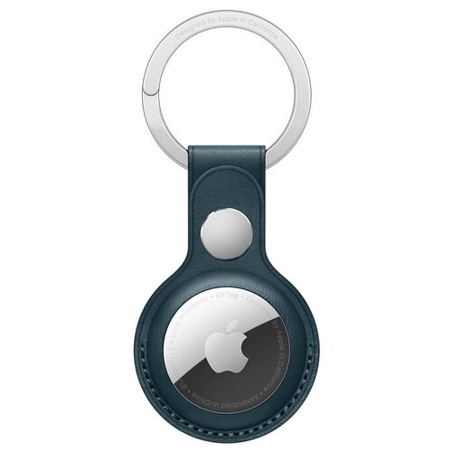 фото Брелок для apple airtag с кольцом для ключей, кожа, «балтийский синий»