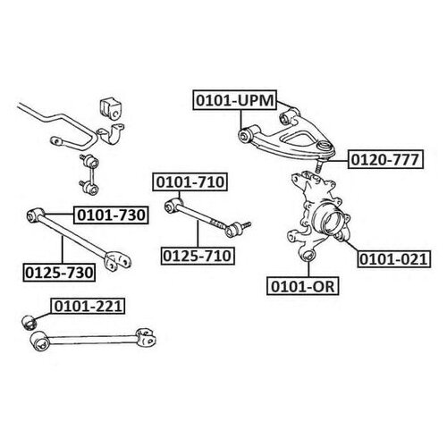 фото Сайлентблок рычага подвески asva 0101-or для toyota chaser, cresta, crown s15, mark ii ii