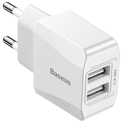 Baseus Сетевое зарядное устройство Baseus Mini Dual-U Charger White (CCALL-MN02) Белое