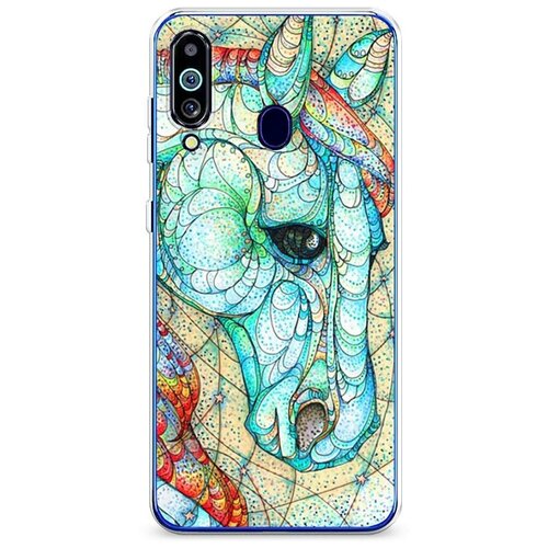 фото Силиконовый чехол "лошадь витраж" на samsung galaxy m40 / самсунг гэлакси м40 case place