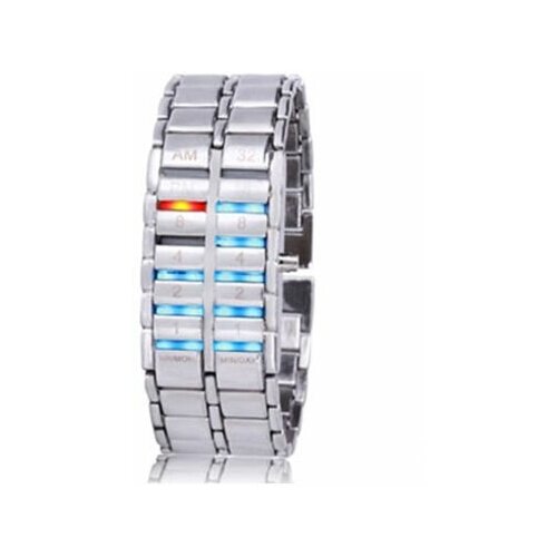 фото Led watch - часы самурай v2 бинарные наручные серебристые без тм